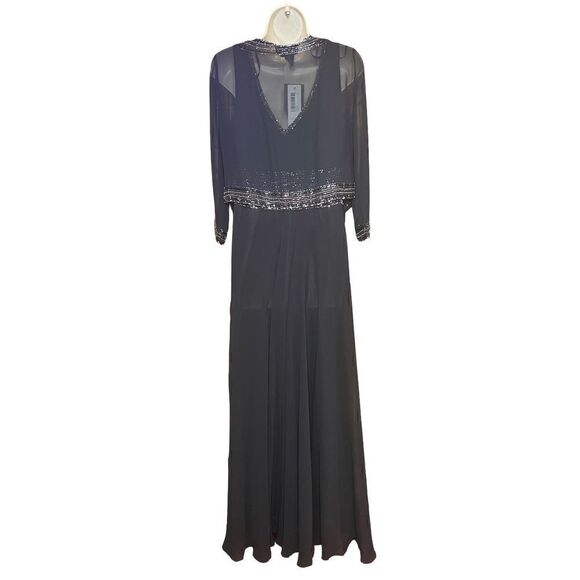 J Kara Women's Beaded Two Piece Jacket Dress in Black NWT Size 6 - mordernwear.com J Kara Women's Beaded Two Piece Jacket Dress in Black NWT Size 6 - mordernwear.com